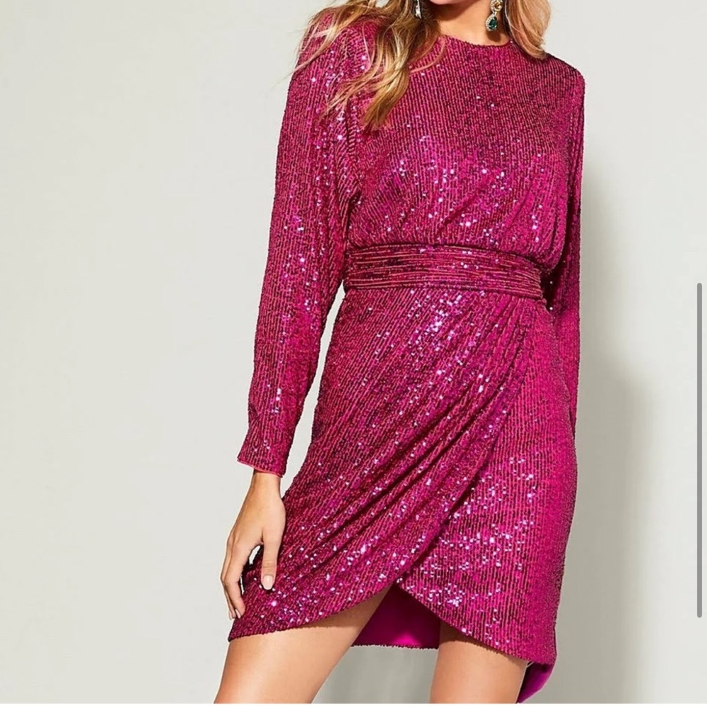 Eliza J Pink Sequin Dress